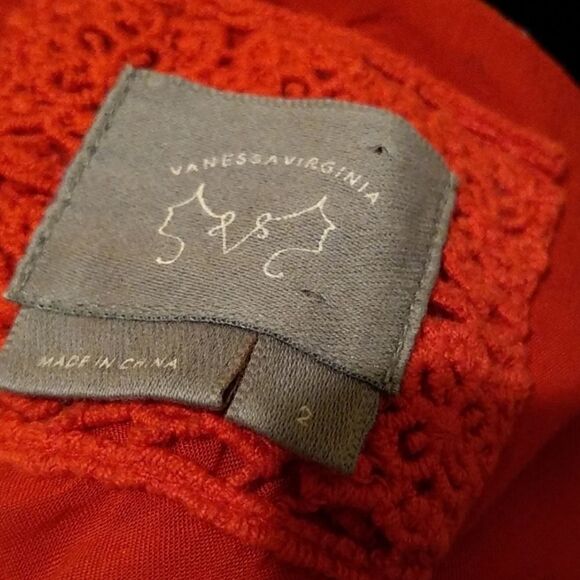 ❌Anthropologie Isabelle Red Silk Floral Bell Sleeve Shift Dress 2 - Picture 5 of 9